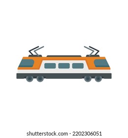 City Electric Train Icon. Flat Illustration Of City Electric Train Vector Icon Isolated On White Background