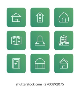 City element icon set collection. Vector icon illustration. Editable stroke