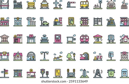 City elements icons High-Quality Vector Icons Collection with Editable Stroke. Ideal for Professional and Creative Projects.