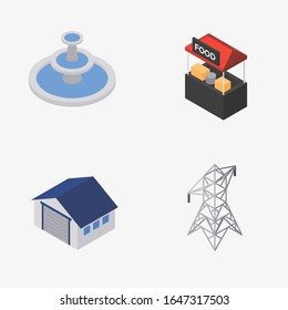 city elements set icons stock vector illustration