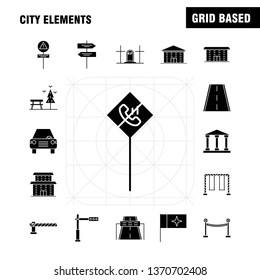 City Elements Solid Glyph Icons Set For Infographics, Mobile UX/UI Kit And Print Design. Include: Mute Speaker, Sound, Mute, Speaker, Speaker, Sound, Media, Eps 10 - Vector