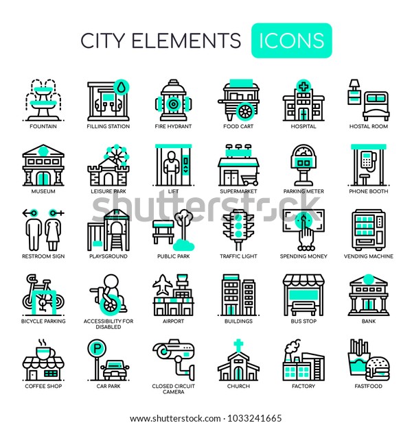 City\
Elements , Thin Line and Pixel Perfect\
Icons\
