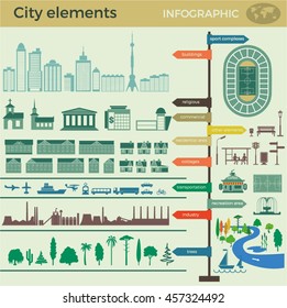 City elements for vector infographic