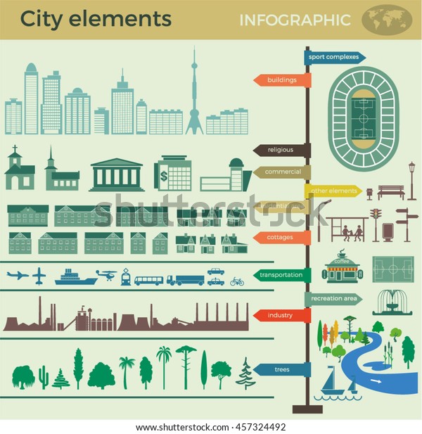 City elements for vector\
infographic