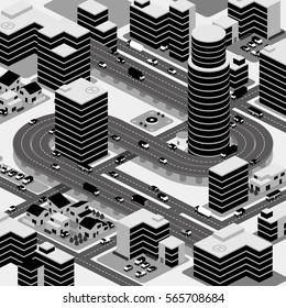 city and elevated highway, smart transportation