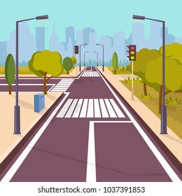 City Empty Road Stock Vector (Royalty Free) 1037391853 | Shutterstock