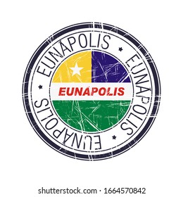 Stadt Eunapolis, brasilianische Briefmarke, Vektorillustration-Objekt auf weißem Hintergrund