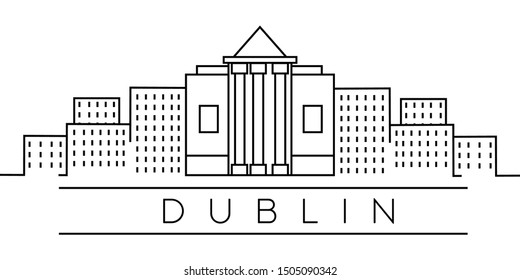 City of Europe, Dublin line icon on white background
