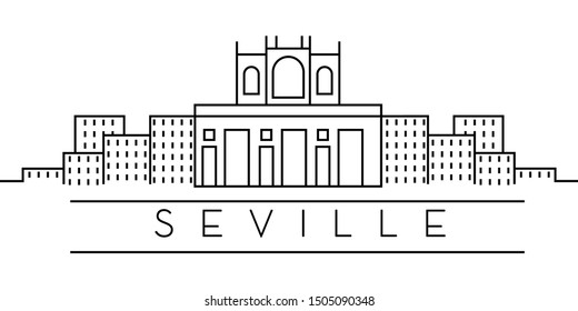 City of Europe, Seville line icon on white background