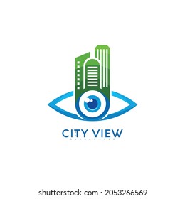 City eye logo vector illustration design template. Creative design colorfull