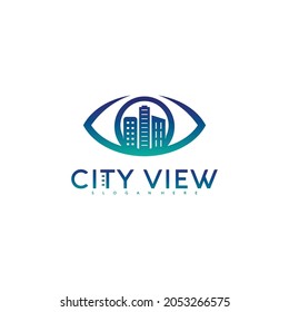 City eye logo vector illustration design template. Creative design colorfull