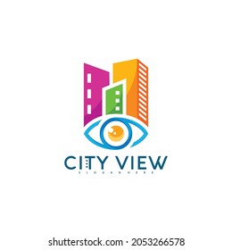 City eye logo vector illustration design template. Creative design colorfull