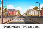 city facade buildings empty no people urban street real estate cute town exterior horizontal vector illustration