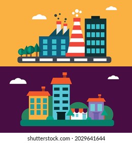 City Factories Stock Vector (Royalty Free) 2029641644 | Shutterstock