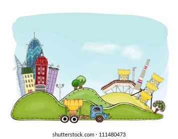 city and factory background