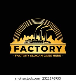 Plantilla de diseño de fábrica de ciudad. Vector e ilustración.