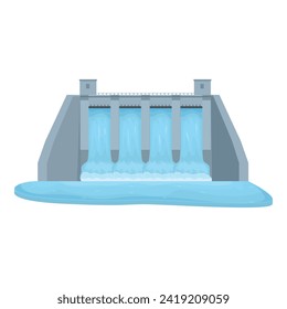 Vector de dibujos animados de iconos de la fábrica de la ciudad. Información de fábrica. Energía de producción