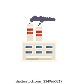 City factory icon flat vector. Climate warming. Eco effect isolated