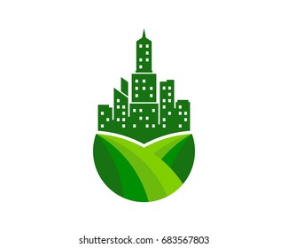 City Farm Icon Logo Design Element