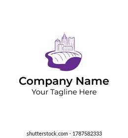 City and Farm Logo Vector. Farm in city