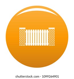 City fence icon. Simple illustration of city fence vector icon for any design orange