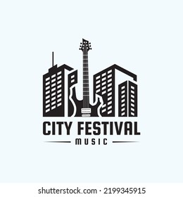 City Festival music band logo vector image