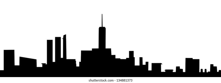 Silhouette Skyscrapers Twins On Orange Background Stock Vector (Royalty ...