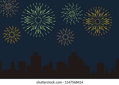 city fireworks logo background