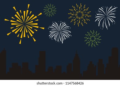 city fireworks logo background