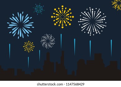 city fireworks logo background