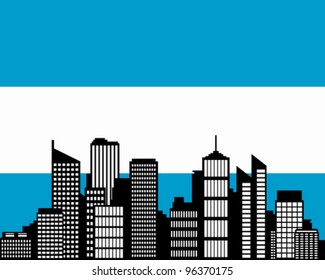 City and flag of Argentina