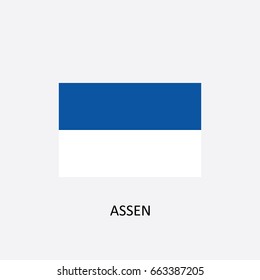 City Flag of Assen - Netherlands Vector Illustration