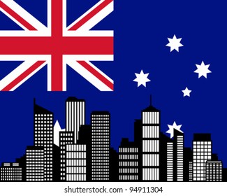 City and flag of Australia