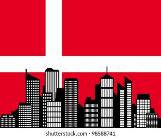 City and flag of Denmark