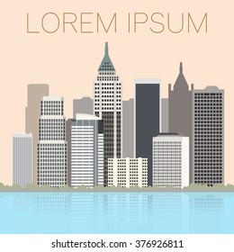 City flat banner