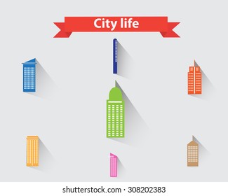City flat design.