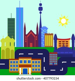 City. Flat design.