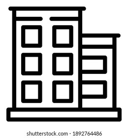 City flats icon. Outline city flats vector icon for web design isolated on white background