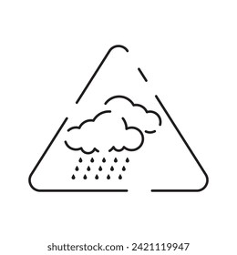 Icono de línea de inundación de la ciudad, cambio climático y ecología, icono del vector de desastres hídricos, gráficos vectoriales, símbolo de contorno de trazo editable, eps 10