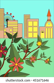 city with flowers