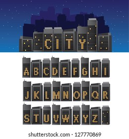 City Font A through Z EPS 8 vector, grouped for easy editing. No open shapes or paths.