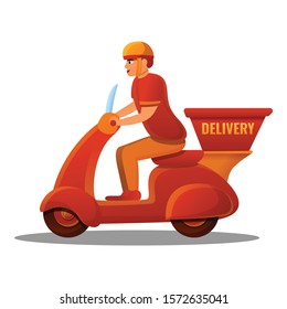 City food delivery icon. Cartoon of city food delivery vector icon for web design isolated on white background