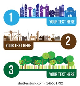 City and forest infographic, vector format