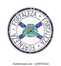City of Fortaleza, Brazil postal rubber stamp, vector object over white background