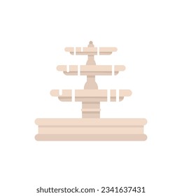 City fountain icon flat vector. Water garden fountain. Park town feature isolated