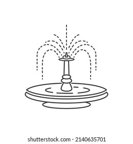 Diseño plano vectorial de la línea de la fuente de la ciudad