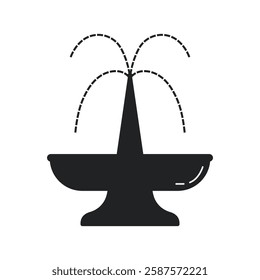 City fountain line icon vector illustration flat design 