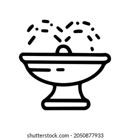 city fountain line vector doodle simple icon