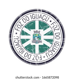 City of Foz Do Iguancu, Brazil postal rubber stamp, vector object over white background