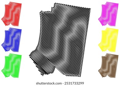 Cidade de Frankston (Comunidade da Austrália, estado de Victoria, Vic) mapa ilustração vetor, rabiscar esboço mapa de Frankston